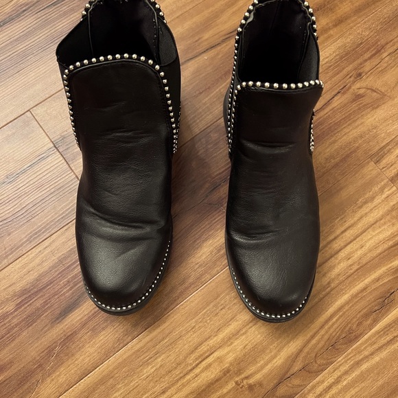 Black Boots with Silver Rhinestones - Picture 2 of 5